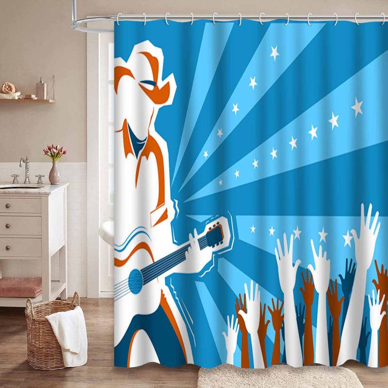 Rideau de douche imperméable avec 12 crochets, L 72 po x l 72 po