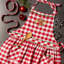 Christmas Apron Christmas Gingham Cotton Apron Sets