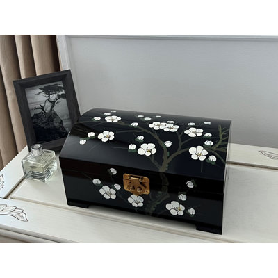 Cherry Blossom Wood Jewellery Box + Locking