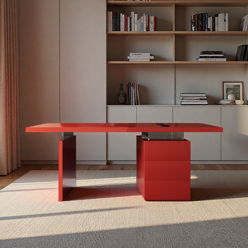 Bureau en bois massif avec tiroirs, H 29,53 po x l 55,12 po x P 27,56 po