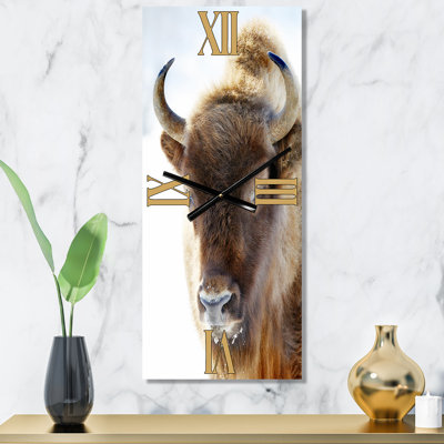Horloge murale Portrait de bison sauvage