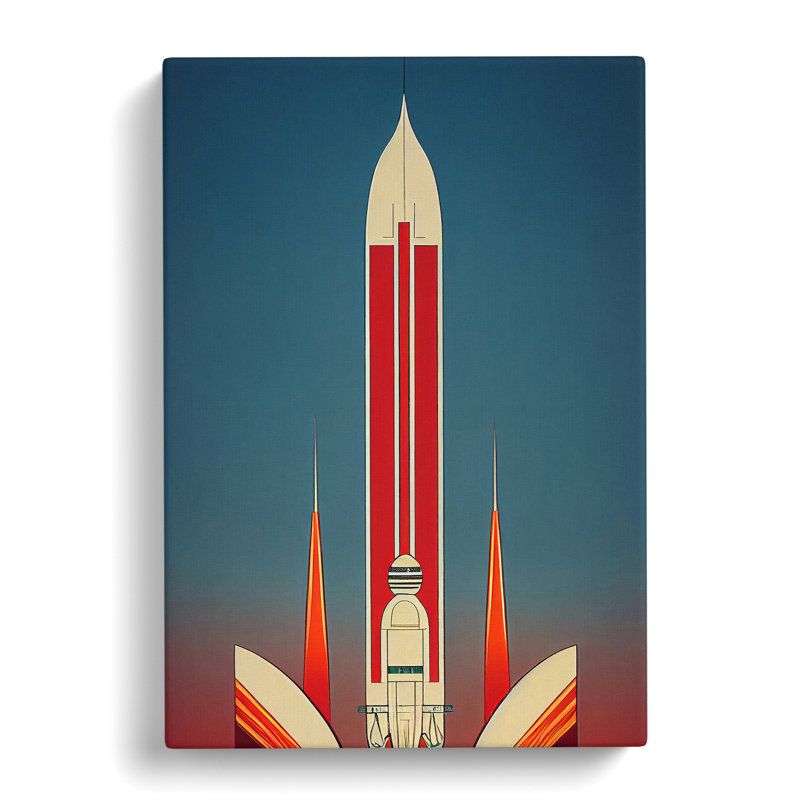 An Exciting Spaceship Rocket - Wrapped Canvas, 50cm H x 35cm W x 3cm D
