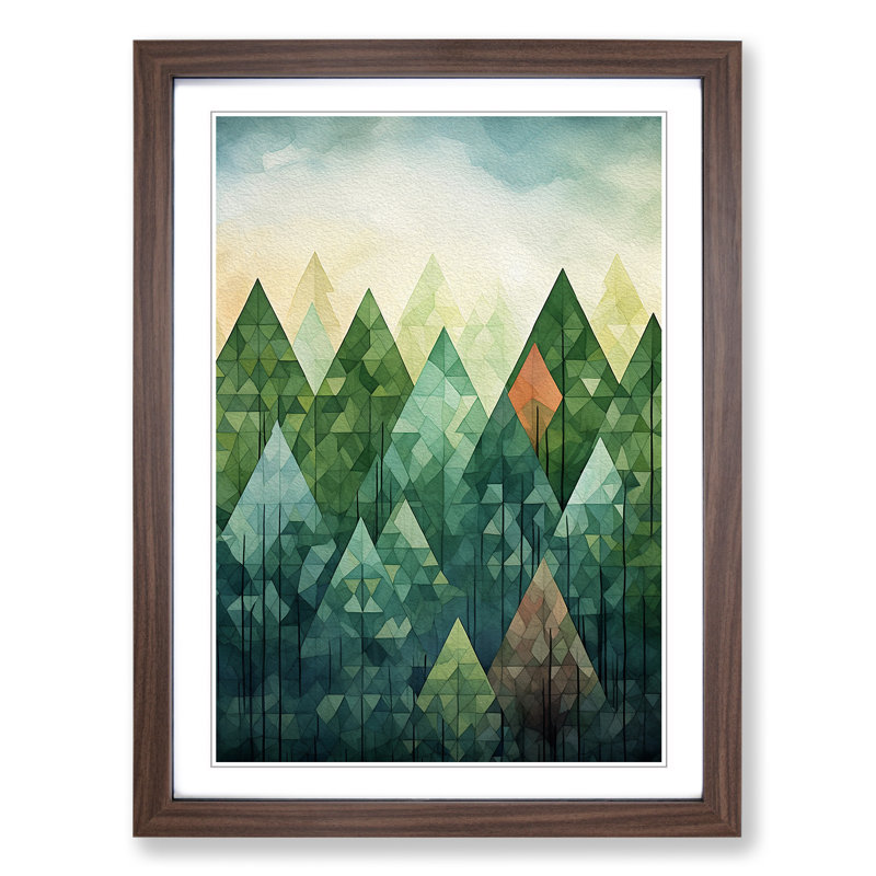 Spring Forest No.2 - Single Picture Frame Print on Wood, Walnut Framed, 34cm H x 25cm W
