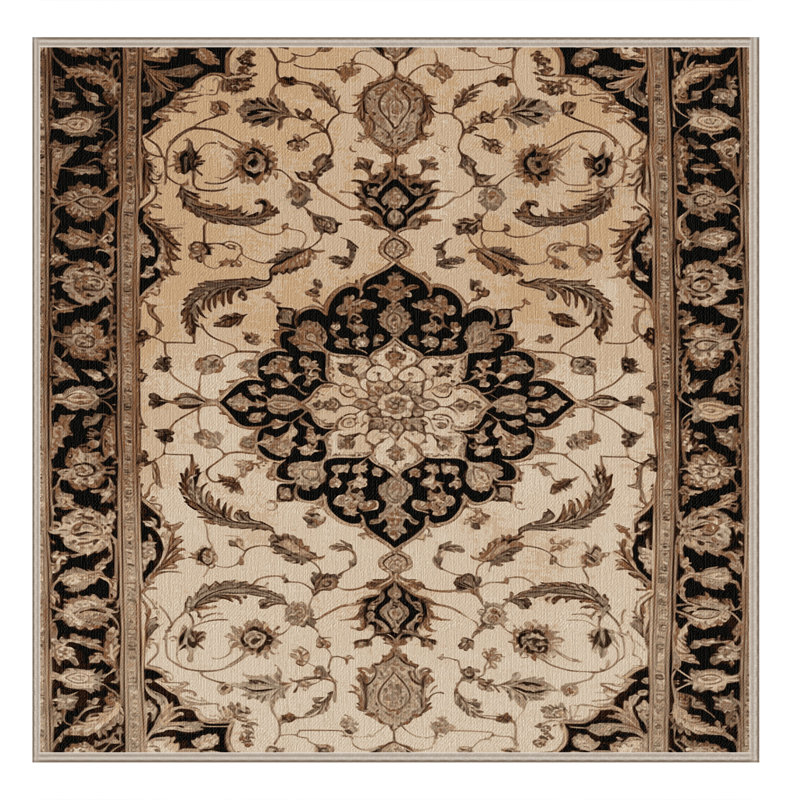 Tapis brun lavable à la machine, Carré 3 pi