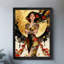 Reproduction d'art encadrée noire rétro japonaise, geisha-1674741861