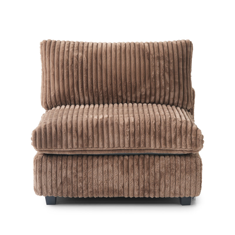 Canapé modulaire réversible en U 9 pièces avec 2 repose-pieds amovibles, Brun