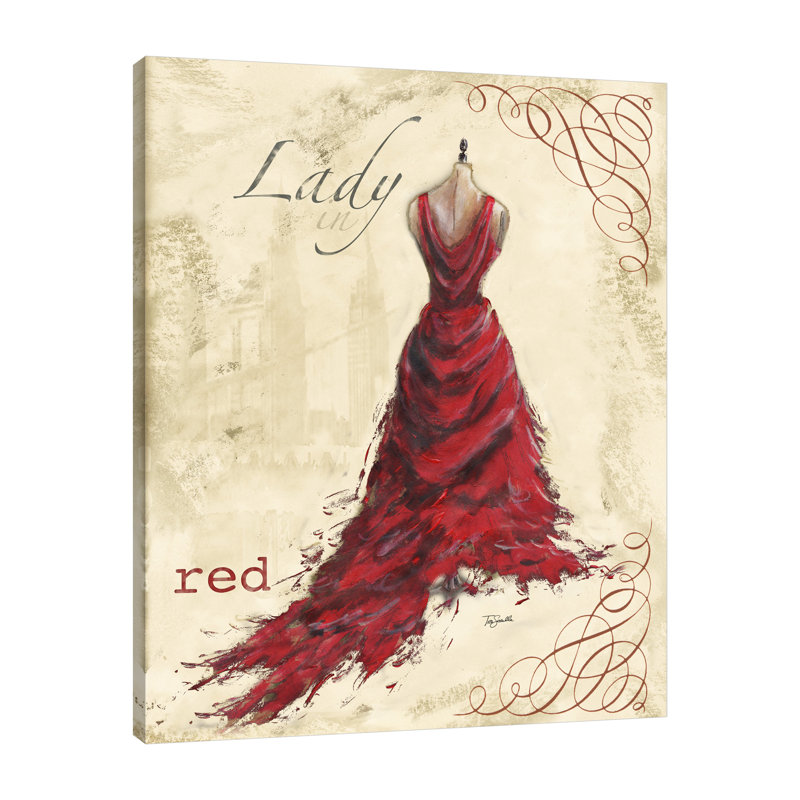 « red dress », reproduction d’impression sur toile tendue, H 12 po x l 12 po