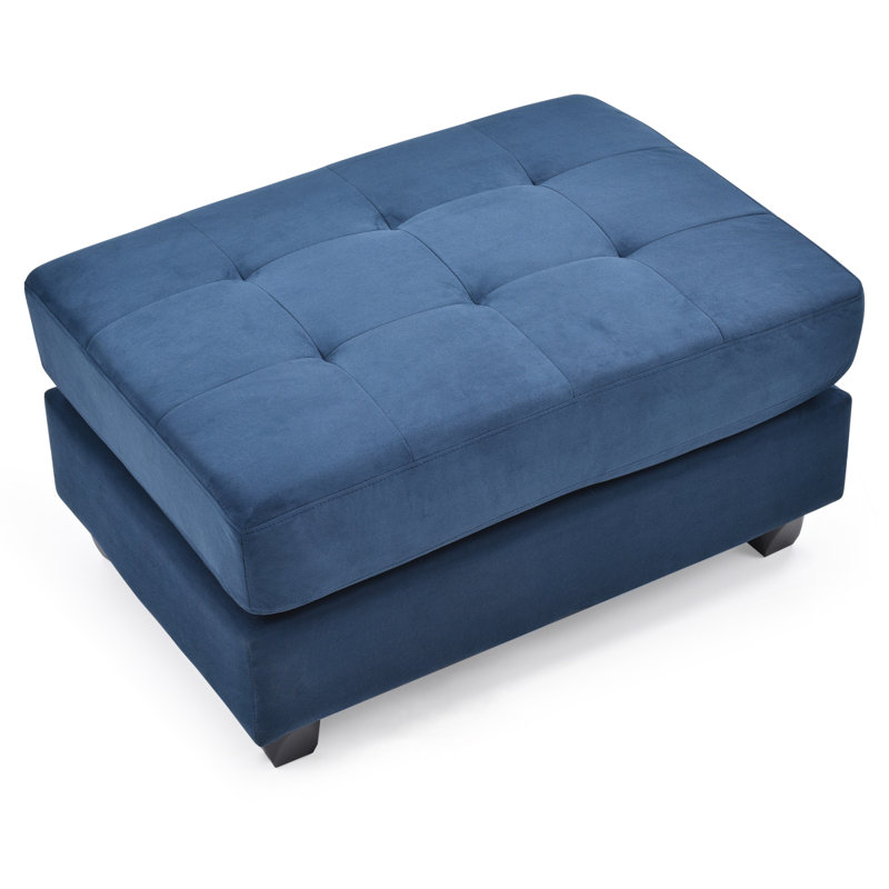 Repose-pieds élégant bleu marine contemporain, Marine
