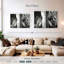 «Wolf faces» en noir et blanc, reproduction sur toile-617599343
