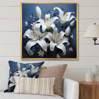 " White And Blue Pure Lily Beauty Charm II "