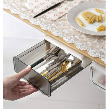 GN109 6 X 15 X 2 Buildup-Resistant Kitchen & Bathroom, Easy-To-Clean  Kitchen Utensil Drawers, Desk Organizer Tray, 6 X 15, Clear Frost_2 x 15.25  x 5.75