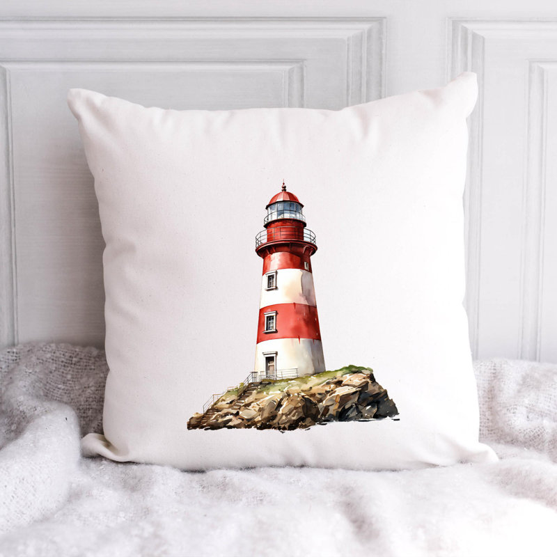 Nautical Sea Life_32 - Throw Pillow Insert Include Reversible Throw Pillow, 16"H x 16"W