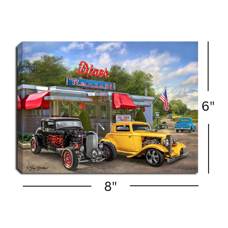 Hot Rods 8x6 Mini Lighted Easel Back Canvas