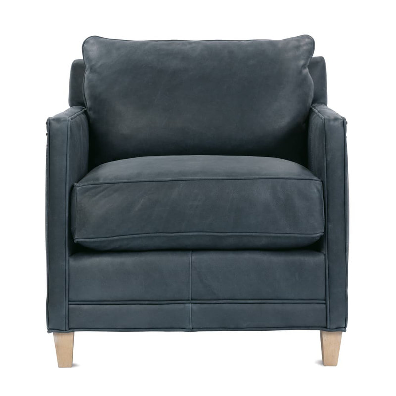 Springfield Nubuck Armchair, Slate Leather (KL230-04)