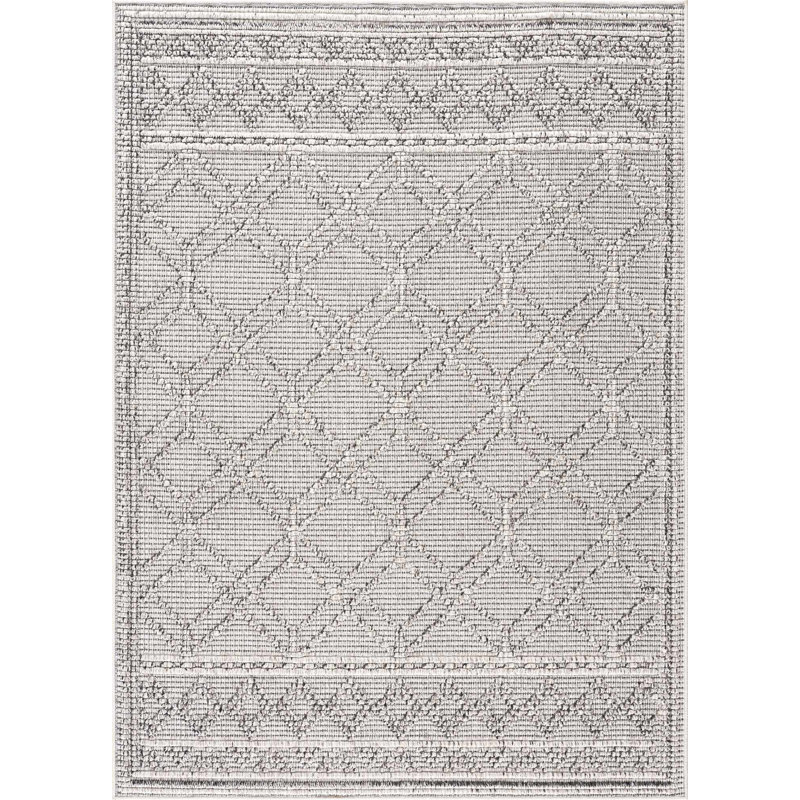 Javonnie Geometric Outdoor Beige Area Rug, Rectangle 2' x 3'