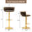 Ginko Modern Swivel Bar Stool with Backrest, Adjustable Height Kitchen Island Stool with Upholstered Seat and Footrest,-90489198-93498215