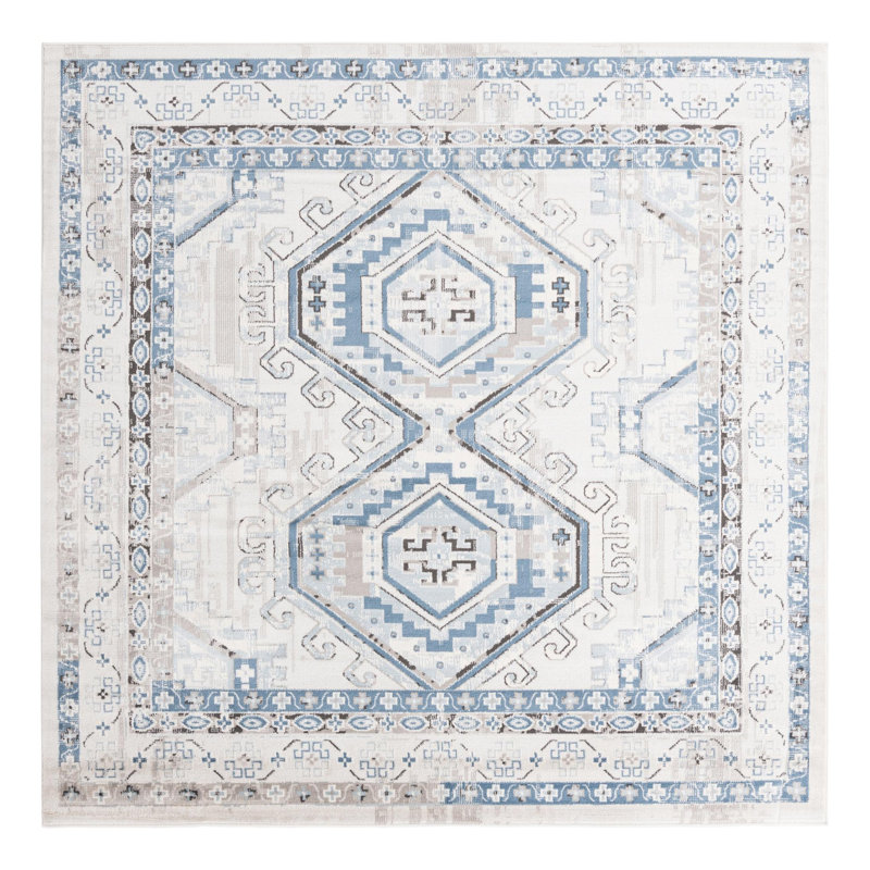Fleeton Oriental Indoor Rug, Square 7'10"