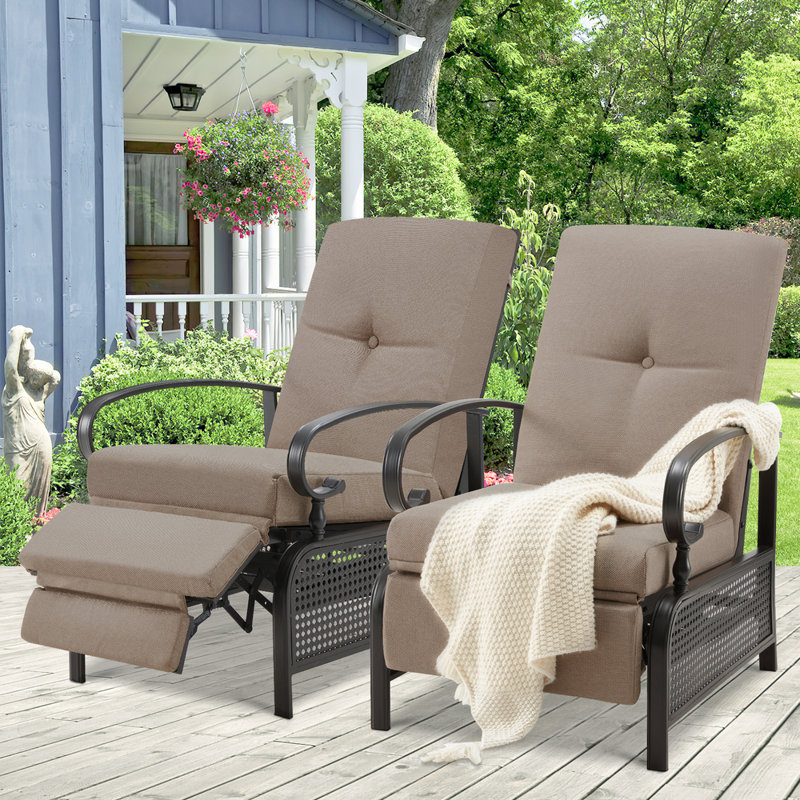 Lausanne Recliner Patio Chair with Cushions, Brown
