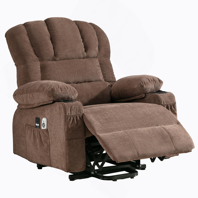 Le fauteuil électrique électrique Power Lift, adapté aux personnes âgées, avec fonctions de chauffage et de vibration, avec USB, peut être utilisé pour s'allonger. Brun