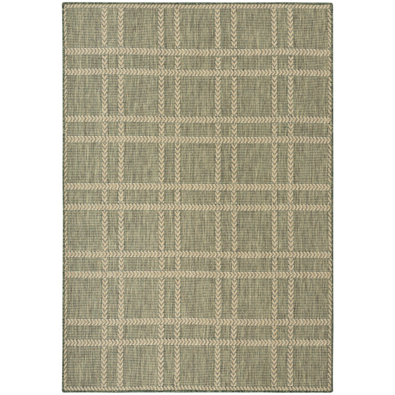 Akyla Rectangle Plaid Indoor / Outdoor Area Rug, Rectangle 12'8" x 17'9"