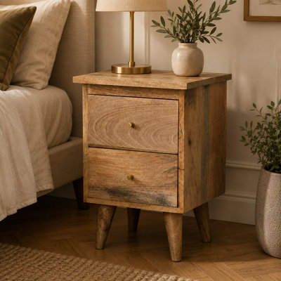 Lodgeste 35cm W Solid Wood Bedside Table