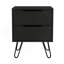 Table de chevet, table de bout, quatre pieds et deux tiroirs Augusta - noir-509674315
