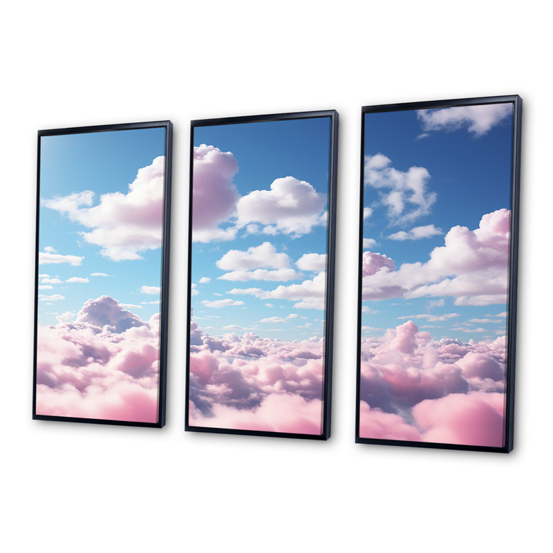 Sky Sky Horizon I - art mural ciel, H 28 po x l 36 po x P 1 po, Cadre flottant noir