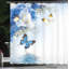 Ensemble de rideau de douche floral et crochets-95077468-44247689