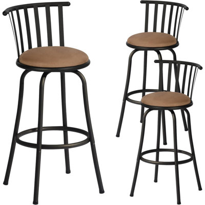 Lanxton Swivel Upholstered Counter Stool with Metal Frame