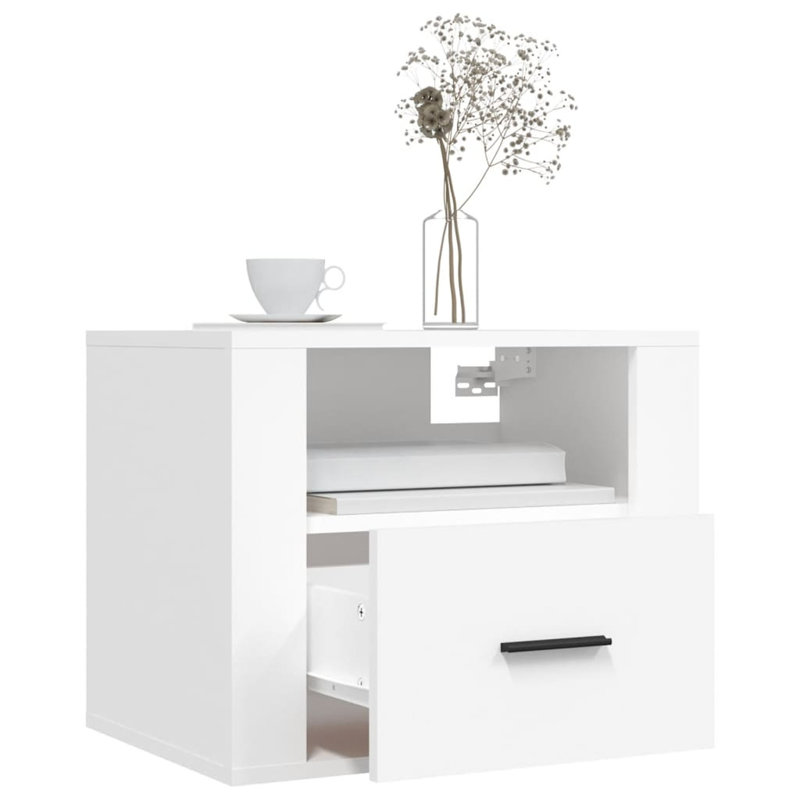 50cm W Bedside Table, White