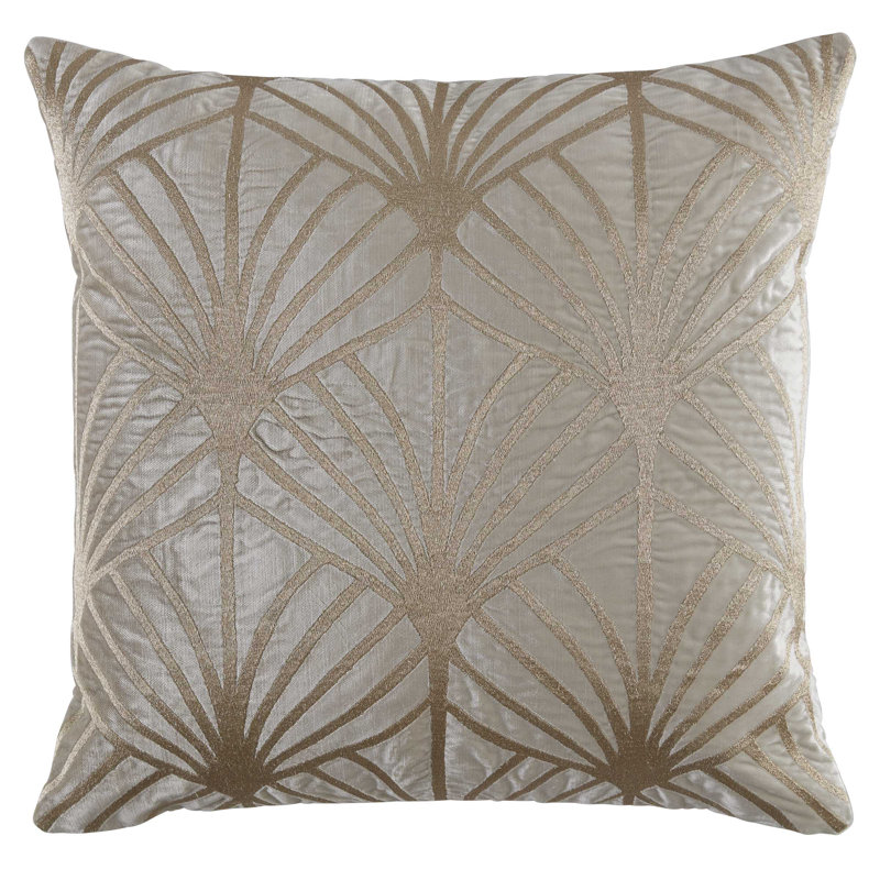 Lisbon Velvet Square Pillow Cover & Insert, Ivory/Rose