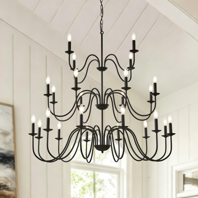 24-Light 47.3'' Traditional Tiered Candle-Style Chandelier