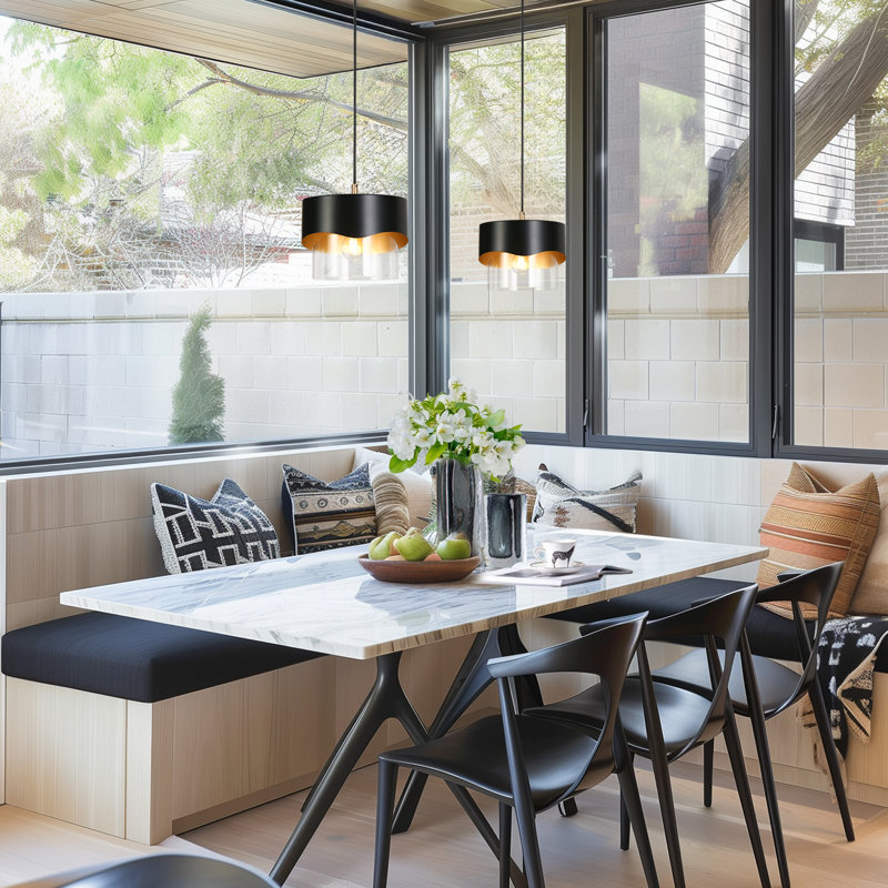 Luminaire suspendu simple à 1 lumière à intensité variable pour îlot de cuisine
