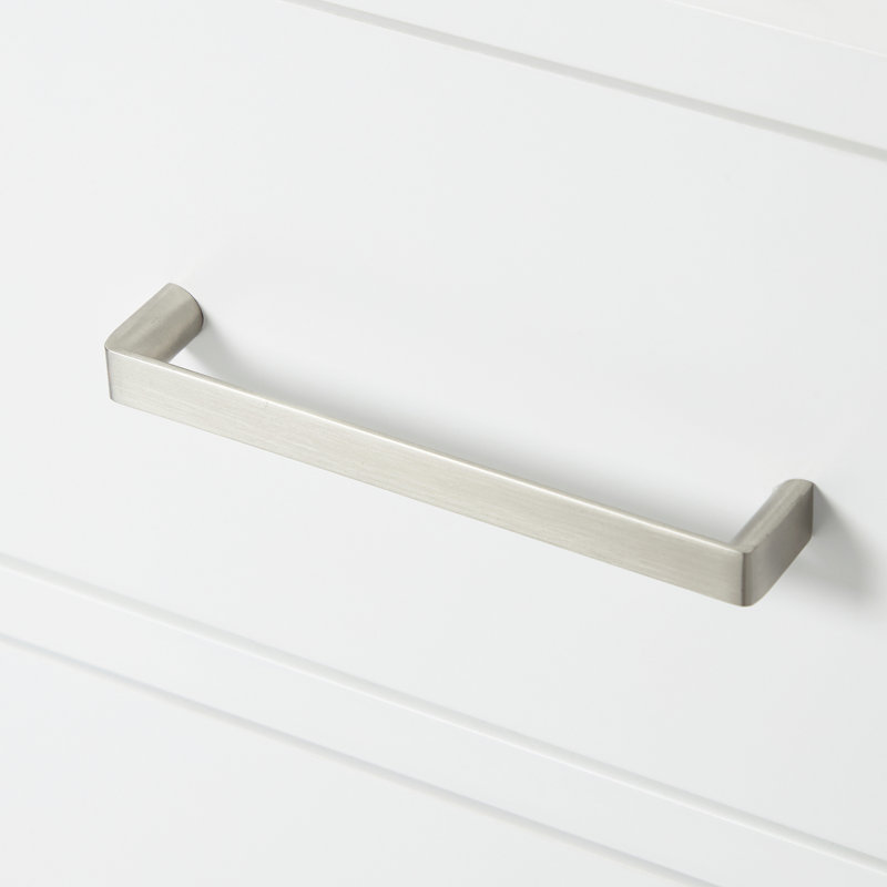 Meuble-lavabo simple 54,25 po avec comptoir, Blanc / nickel brossé, Oval