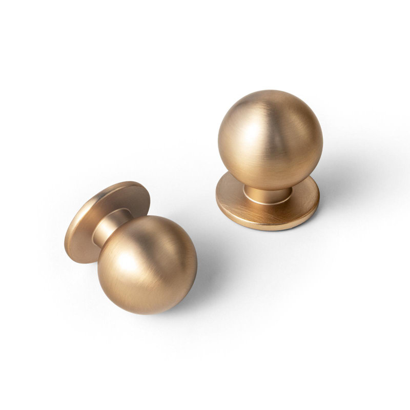 Poignée ronde en alliage de zinc, Bronze champagne, 0.98"