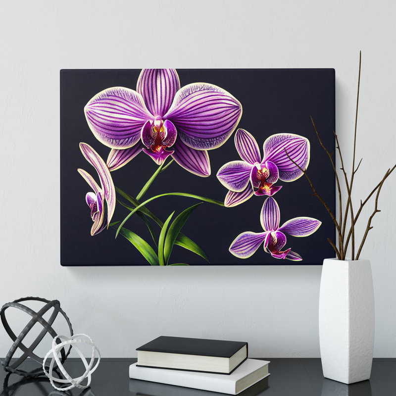 Dreamlike Orchid Flowers - Wrapped Canvas, 35cm H x 50cm W