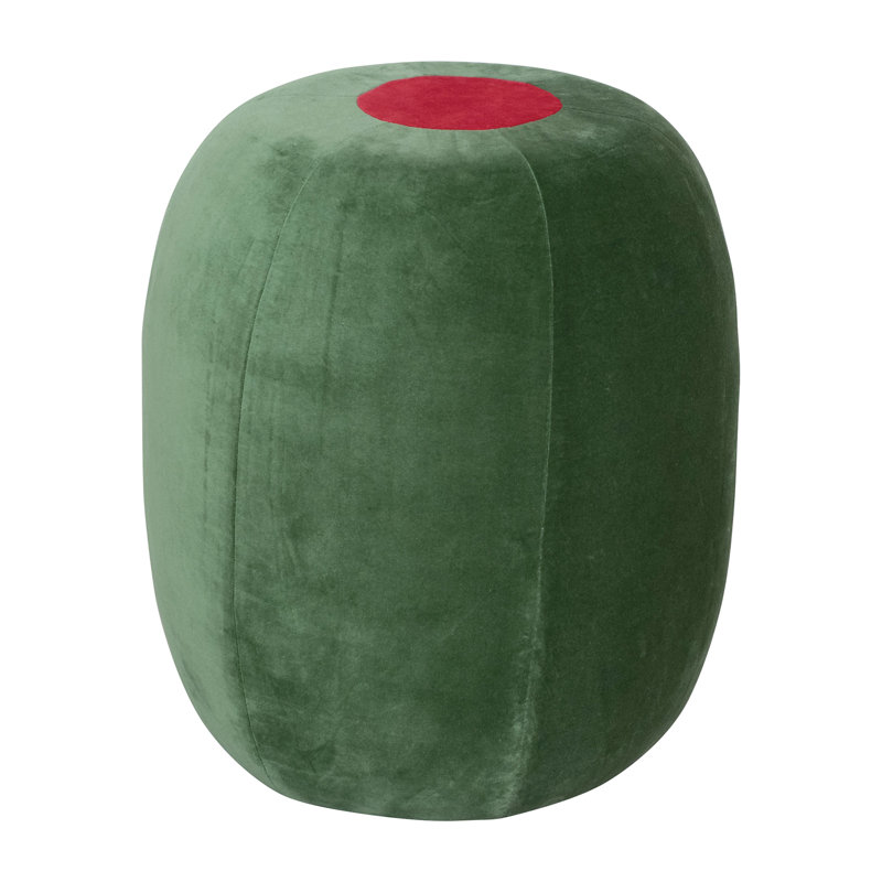 Cotton Velvet Upholstered Olive Shaped Stool