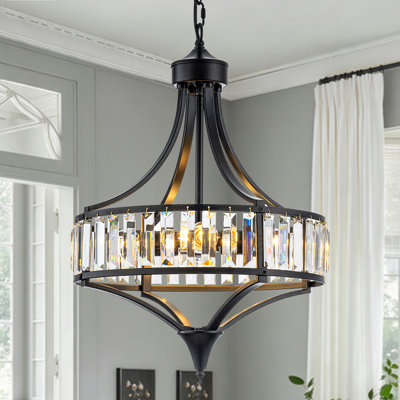 Plafonnier semi-encastré cylindrique en cristal 4 lumières