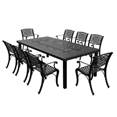 Brayleigh Rectangular 8 - Person 95" Long Aluminum Dining Set by Charlton Home