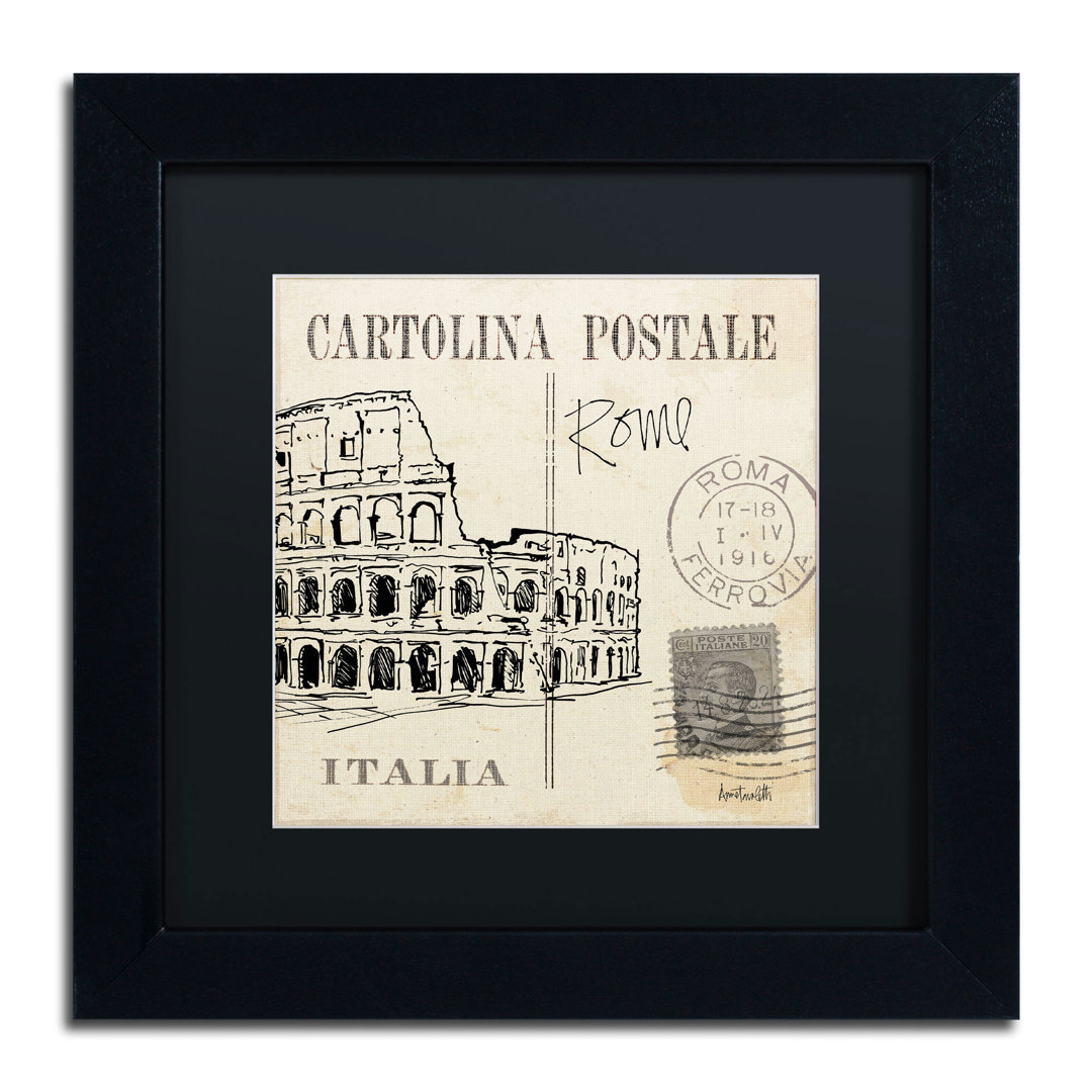 Ladzi 'Postcard Sketches IV' by Anne Tavoletti Framed Graphic Art Williston Forge Mat 