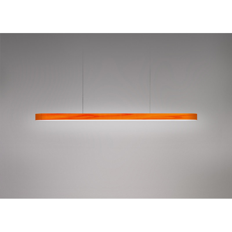1 - Light LED Pendant, 98" H x 47.2" W x 2" D, Orange, Matte White