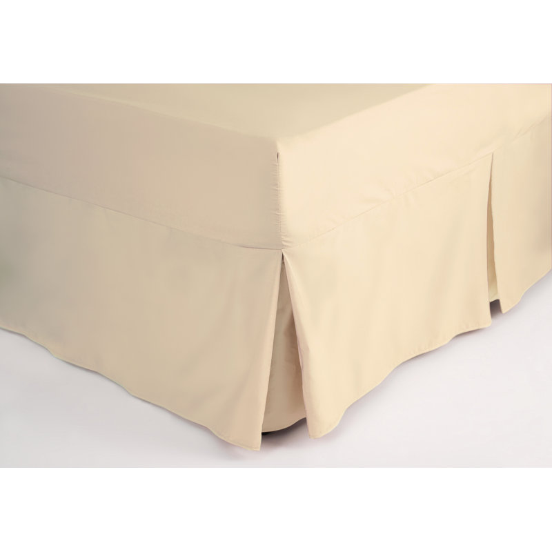 200 TC 50/50 Percale Polycotton Tailored Bed Skirt, Cream, Single (3')