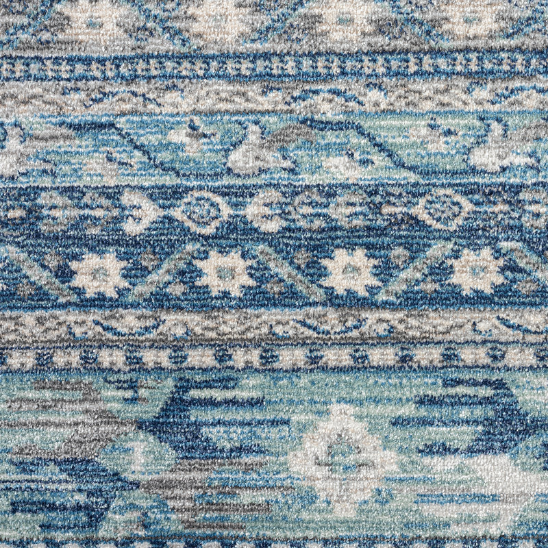 Tapis bleu marocain Deundre, Rectangle 7 pi 11 po x 10 pi 3 po