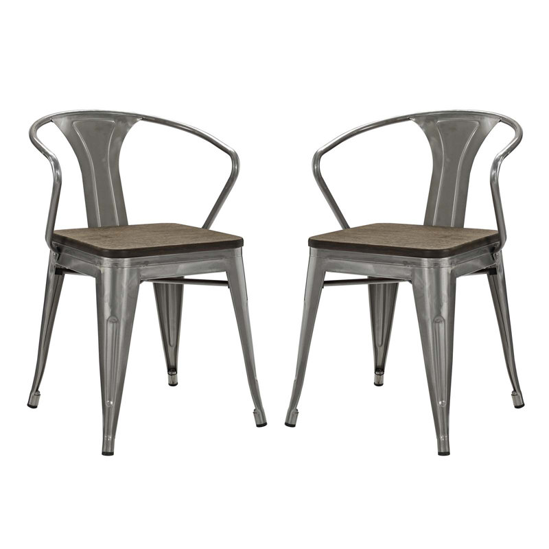 Chaise en bambou / acier Modway Promenade, Bronze industriel