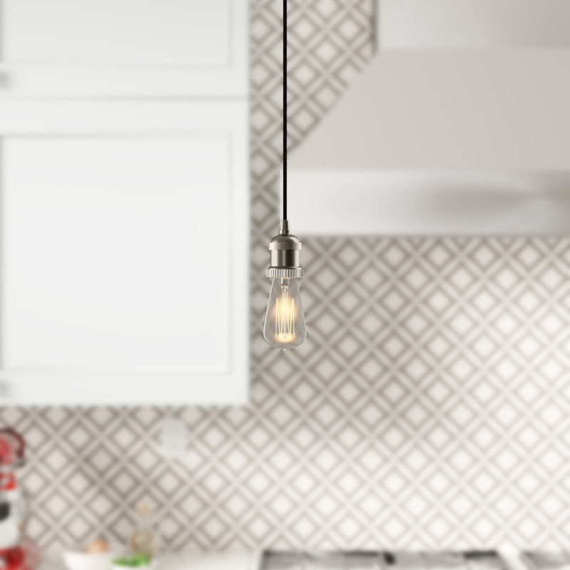 Luminaire suspendu à 1 lumière Plourde, Nickel satiné brossé, Ampoule non incluse