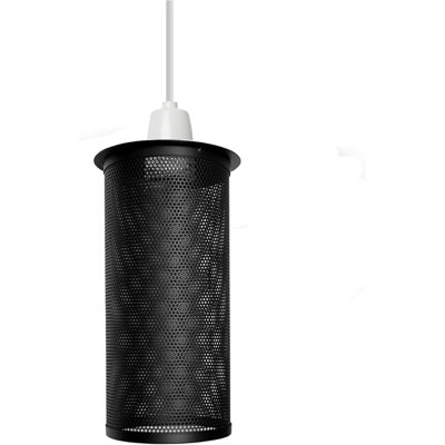 Abat-jour cage en métal noir, luminaire suspendu à cordon rétro
