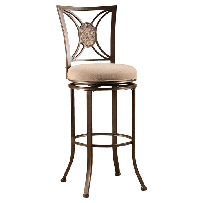 Swivel Upholstered Counter Stool with Metal Frame