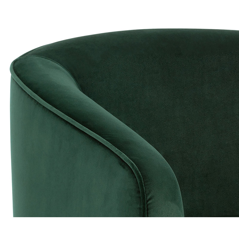 Fauteuil pivotant en velours Saiya, Ciel vert profond