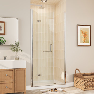 Bi-Fold Frameless Shower Doors In Chrome With Clear Glass