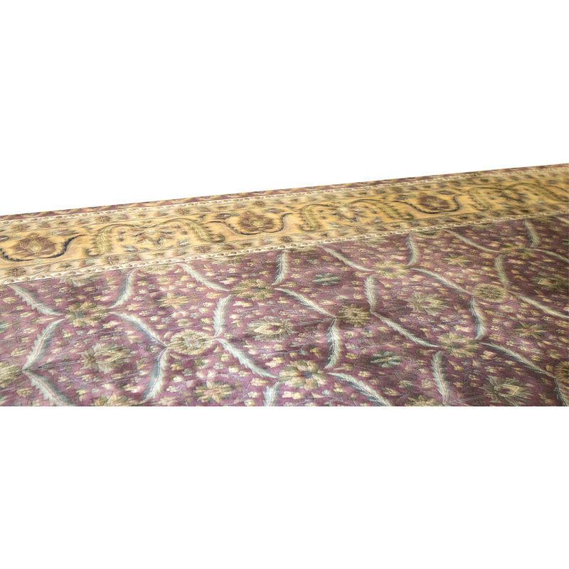 Tapis aubergine et doré noué à la main de haute qualité